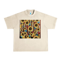Sandshell America flag sunflower star tumbler Urban Heavy Tee - HowdyJamesFarm