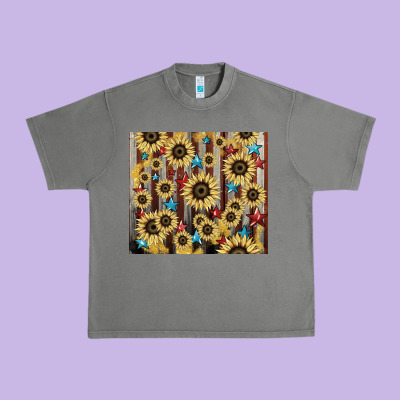 America Flag Sunflower Star Tumbler Urban Heavy Tee Designed By Howdyjamesfarm