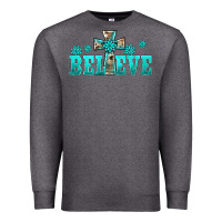 Charcoal Heather western turquoise's gemstones cross believe Premium Sweatshirt - BarkalooDesign
