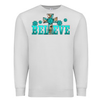 Dove Grey western turquoise's gemstones cross believe Premium Sweatshirt - BarkalooDesign