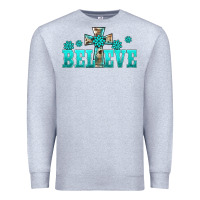 Heather Grey western turquoise's gemstones cross believe Premium Sweatshirt - BarkalooDesign