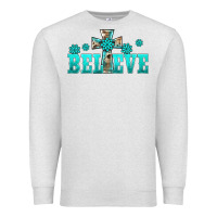 Oatmeal Heather western turquoise's gemstones cross believe Premium Sweatshirt - BarkalooDesign