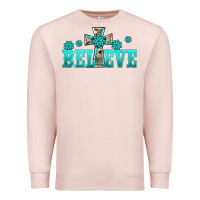 Pale Pink western turquoise's gemstones cross believe Premium Sweatshirt - BarkalooDesign