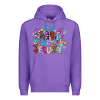 Purple Silly Rabbit Easter Is For Jesus Premium Hoodie - CowhideDigitalArt