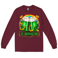 Burgundy St. Patrick's Day beer Long Sleeve Tee - OliviaCreatesArt
