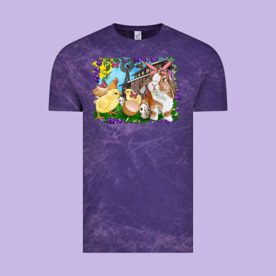 Easter Farm Chicks And Bunny Vintage Tee Designed By Ranaportraitstore