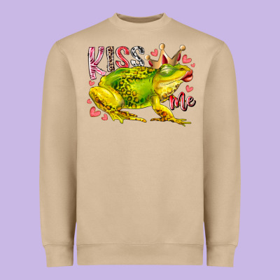 Kiss Me Frog Heavyweight Sweatshirt Designed By Racoondesign