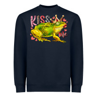 Navy kiss me frog Heavyweight Sweatshirt - RacoonDesign