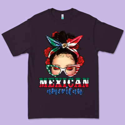 Mexican American Messy Bun Premium Tee Designed By Texasbilliewilder