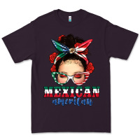 Plum Mexican American Messy Bun Premium Tee - texasbilliewilder