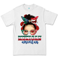 White Mexican American Messy Bun Premium Tee - texasbilliewilder