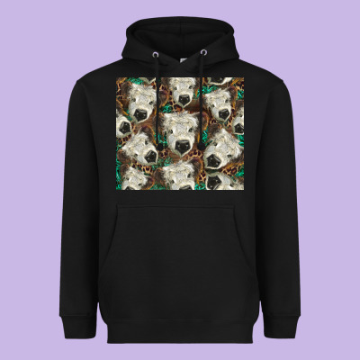 White Scottish Calf Heavyweight Hoodie Designed By Barkaloodesign
