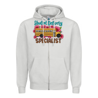 Dove Grey student delivery specialist school bus Zipper Hoodie - Artiststas