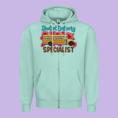 Student Delivery Specialist School Bus Zipper Hoodie Designed By Artiststas