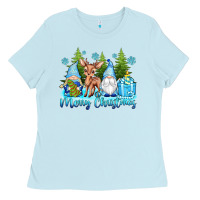 Baby Blue merry christmas gnomes Ladies Tee - texasbilliewilder