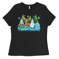 Black merry christmas gnomes Ladies Tee - texasbilliewilder