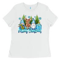 White merry christmas gnomes Ladies Tee - texasbilliewilder