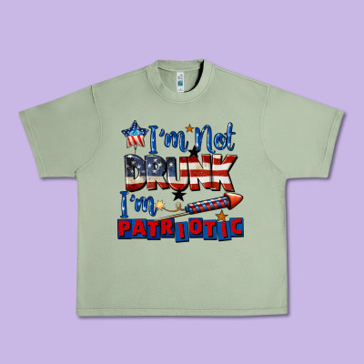 I'm Not Drunk I'm Patriotic 4th Of July Urban Heavy Tee Designed By Cowgirlartshop