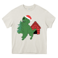 Cream Christmas Dog Heavy Core Tee - Bettercallsaul