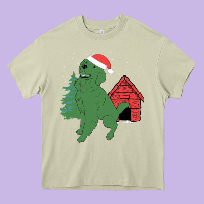 Christmas Dog Heavy Core Tee Designed By Bettercallsaul