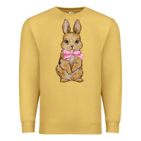 Antique Gold easter rabbit pink flowers Premium Sweatshirt - BarkalooDesign