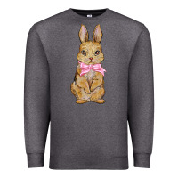 Charcoal Heather easter rabbit pink flowers Premium Sweatshirt - BarkalooDesign