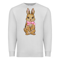 Dove Grey easter rabbit pink flowers Premium Sweatshirt - BarkalooDesign