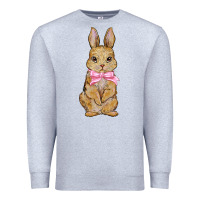Heather Grey easter rabbit pink flowers Premium Sweatshirt - BarkalooDesign