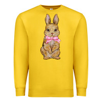 Easter Rabbit Pink Flowers Premium Sweatshirt | Teevron