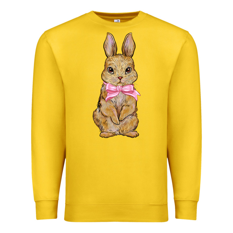 Easter Rabbit Pink Flowers Premium Sweatshirt by BarkalooDesign | Teevron