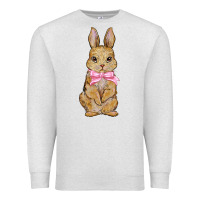 Oatmeal Heather easter rabbit pink flowers Premium Sweatshirt - BarkalooDesign