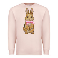 Pale Pink easter rabbit pink flowers Premium Sweatshirt - BarkalooDesign