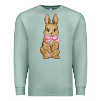 Seafoam easter rabbit pink flowers Premium Sweatshirt - BarkalooDesign