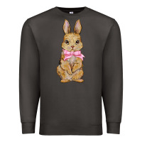 Smoke easter rabbit pink flowers Premium Sweatshirt - BarkalooDesign