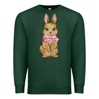 Sports Green easter rabbit pink flowers Premium Sweatshirt - BarkalooDesign