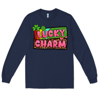 Navy St. Patrick's lucky charm Long Sleeve Tee - OliviaCreatesArt