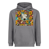 Storm white Scottish calf and sunflowers Heavyweight Hoodie - BarkalooDesign