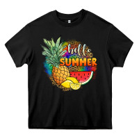 Black hello summer pineapple Heavy Core Tee - JahusDesignShop