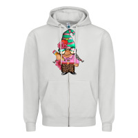 Dove Grey teacher gnome Zipper Hoodie - Artiststas
