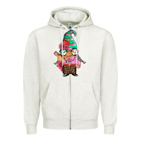 Oatmeal Heather teacher gnome Zipper Hoodie - Artiststas