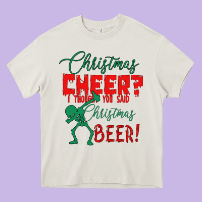 Christmas Cheer I Thought You Said Christmas Beer Heavy Core Tee Designed By Bettercallsaul