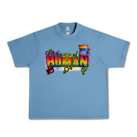 Pebble Blue We are all human Urban Heavy Tee - CowGirlArtShop