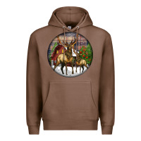 Chestnut elk buck deer christmas Premium Hoodie - LillyAllenDesigns