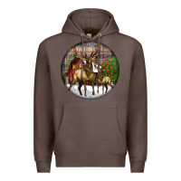 Coffee elk buck deer christmas Premium Hoodie - LillyAllenDesigns
