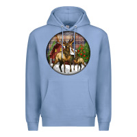 Colony Blue elk buck deer christmas Premium Hoodie - LillyAllenDesigns