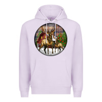 Lilac elk buck deer christmas Premium Hoodie - LillyAllenDesigns