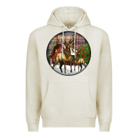 Oatmeal Heather elk buck deer christmas Premium Hoodie - LillyAllenDesigns