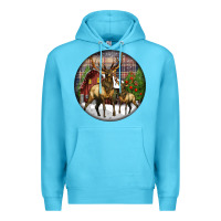 Ocean Blue elk buck deer christmas Premium Hoodie - LillyAllenDesigns
