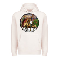 Pale Pink elk buck deer christmas Premium Hoodie - LillyAllenDesigns