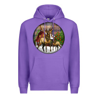 Purple elk buck deer christmas Premium Hoodie - LillyAllenDesigns